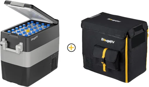Miniatura 8 de BougeRV Refrigerador de 12 V, nevera, congelador, portátil, para automóvil, 42 cuartos de galón, enfriador eléctrico de 12 V/24 V CC 110 ~ 240 V CA
