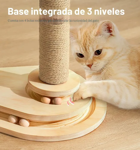 Miniatura 5 de Made4Pets - Poste rascador para gatos, autocuidado para gatos de interior, perca suave para descansar, rascador de sisal natural de 17.5 pulgadas