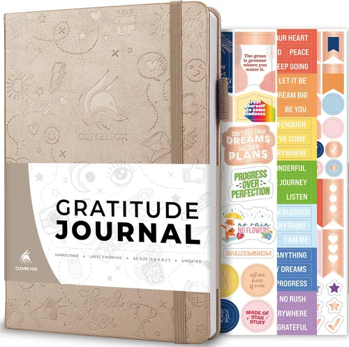 Miniatura 29 de Clever Fox Diario de gratitud grande – Diario de felicidad, positividad y afirmación – Cuaderno diario inspirador, 3 meses, 8.3 x 11 pulgadas