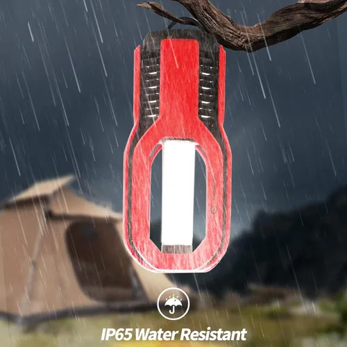 Miniatura 5 de Linterna LED recargable para campamento, diseño de agarre libre, 4 modos, impermeable IP65, brillo cálido de 3000 K, luz ligera y portátil