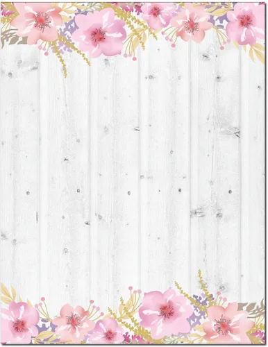 Miniatura 19 de Papelería rústica floral azul - 8.5 x 11 - 60 hojas de papel con membrete - Papel con membrete con borde (Floral azul)