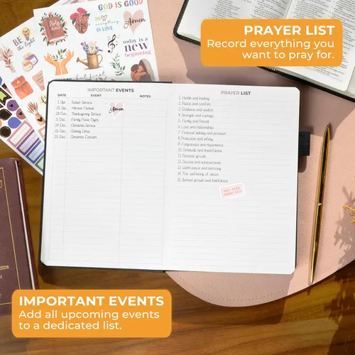 Miniatura 6 de Clever Fox Diario de oración – Cuaderno devocional diario y gratitud – Planificador religioso y libro de dioses – Regalos y accesorios basados