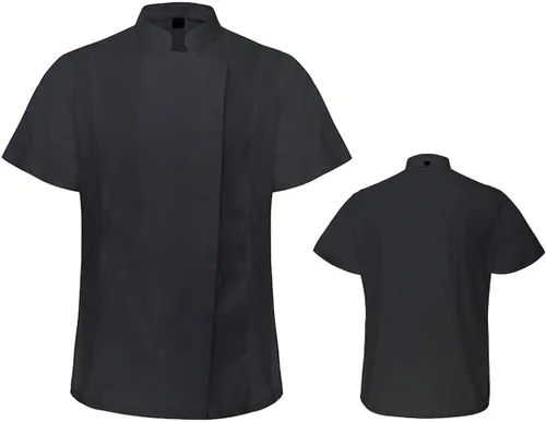 Miniatura 6 de TopTie Chaqueta de chef de manga corta para mujer
