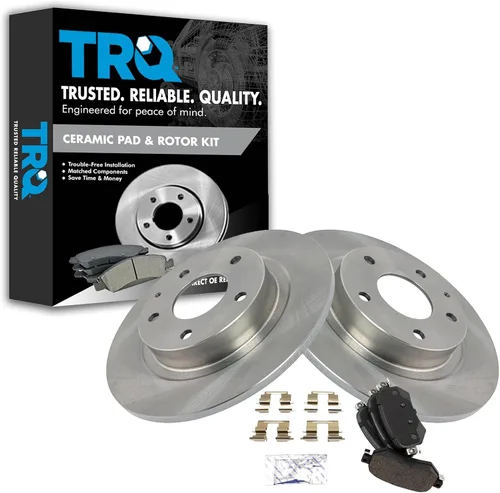 Miniatura 81 de TRQ Kit de rotor de freno trasero y pastillas de cerámica Posi premium compatible con camioneta Chevy GMC