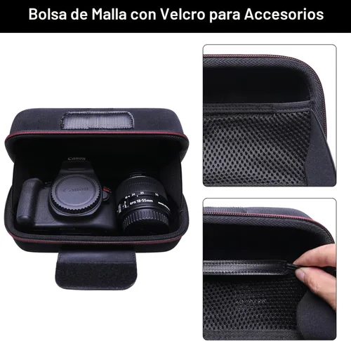 Miniatura 4 de LTGEM Estuche para cámara para Canon EOS Rebel T7 / R50 / R100 / R50 V / T6 / R8 / R10 / RP / SL3 / R5 / T100 DSLR SLR y lente de 18-55mm/18-45mm
