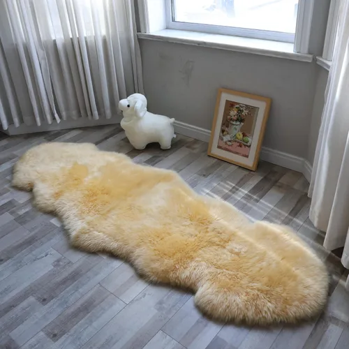 Miniatura 19 de Alfombra de piel de oveja, mullida y esponjosa, súper suave de 24 x 36 pulgadas, alfombra de pelo de oveja de felpa, alfombras decorativas