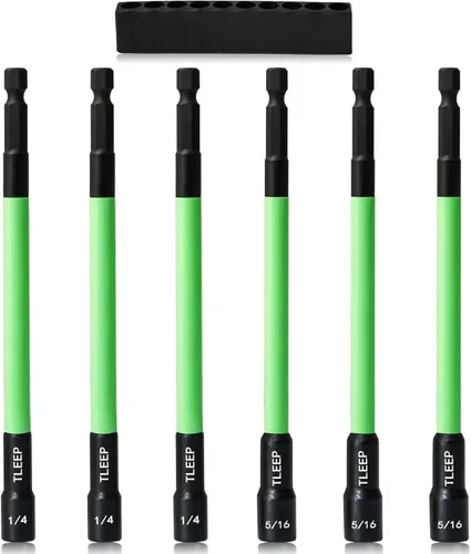 Miniatura 11 de Juego de tuercas de impacto de 150 mm con 1/4" 5/16" 3/8" de potencia magnética, juego de brocas de taladro hexagonal para llave de impacto, juego