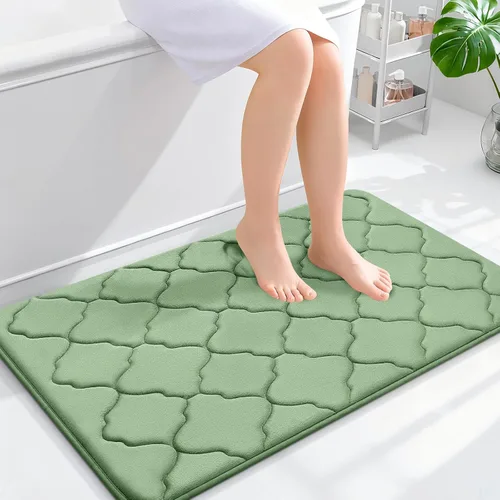 Miniatura 49 de OLANLY Alfombra de Baño de Espuma Viscoelástica de 24 x 16 pulgadas, Ultra Suave y Absorbente, Alfombras de Baño Antideslizantes, Cómodas, Lavables