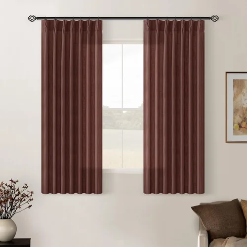 Miniatura 234 de Cortinas de lino natural con pliegues fruncidos de 120 pulgadas de largo para sala de estar, cortinas plisadas con ganchos y lengüeta trasera