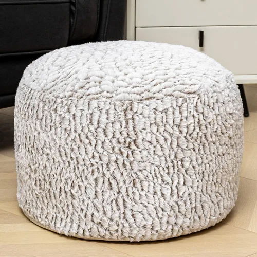 Miniatura 19 de Asuprui Puf Otomano Redondo Sin Relleno Puf Otomano Sin Relleno Reposapiés de Piel Sintética Suave 20x20x12 Pulgadas Silla Mullida Puf de Suelo