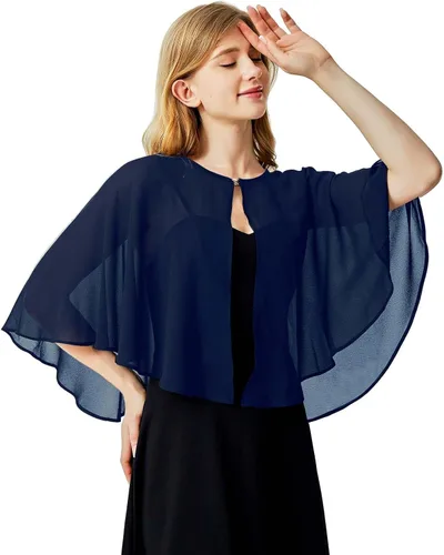 Miniatura 6 de Ciormis Capa de gasa suave para mujer, chal de boda, vestido de noche