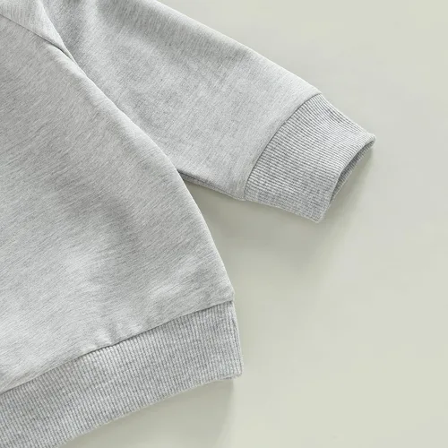 Miniatura 164 de Conjunto de 2 piezas de sudadera de manga larga con cuello redondo y pantalones casuales para bebés y niños pequeños