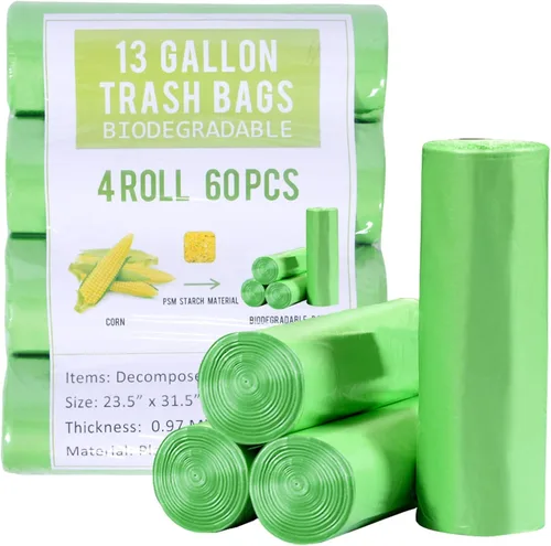 Miniatura 10 de Jaoul Bolsas de basura de 1.2 galones, bolsas de basura pequeñas, fuertes y sin perfume para cocina, baño, oficina, baño, automóvil, color negro, 80