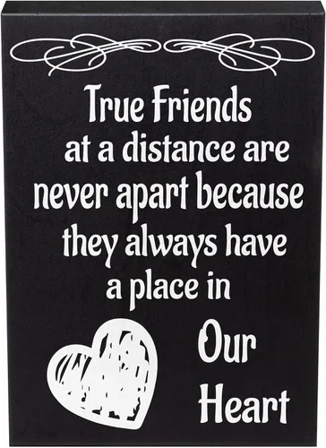 JennyGems Letrero con texto en inglés «True Friends Are Never Apart», regalo de amistad sincero para amigos de larga distancia, regalo de despedida,