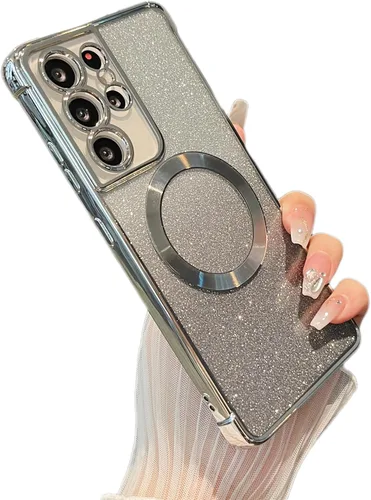 Miniatura 47 de ZTOFERA Funda magnética para Samsung Galaxy S22 Ultra 5G con gradiente de purpurina, [Compatible con MagSafe] Funda de lujo con chapado de purpurina