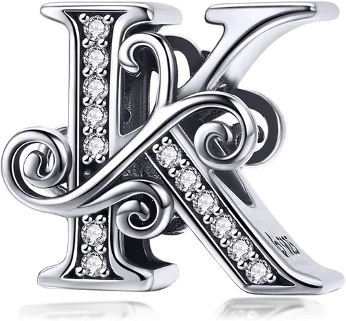 BETTY&SARAH dije de plata esterlina 925 con forma de letra, para pulseras Pandora, letra del alfabeto, joya, regalo para mujer