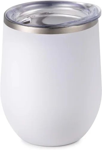 Miniatura 59 de Maars Bev - Vaso de vino de acero inoxidable sin tallo con tapa, aislado al vacío de 12 onzas, a prueba de derrames, apto para viajes, vasos midnight