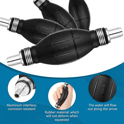 Miniatura 3 de BBTO 4 Piezas Bombilla de Cebado Negra de Goma Bomba de Combustible de Transferencia al Vacío Bombilla de Cebado de Combustible Marina Bomba Manual