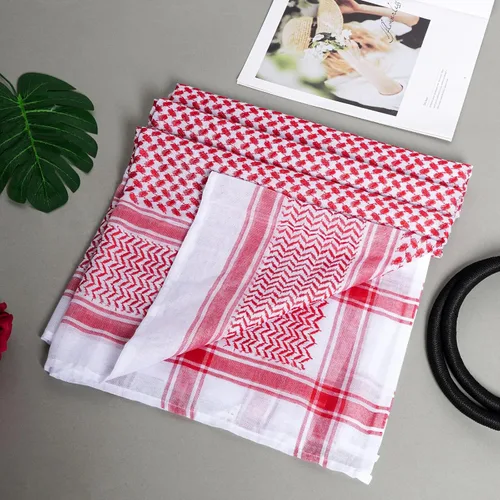 Miniatura 3 de Jmkcoz Shemagh árabe táctico desierto keffiyeh pañuelo para la cabeza turbante árabe cuello diadema traje árabe musulmán para hombres mujeres