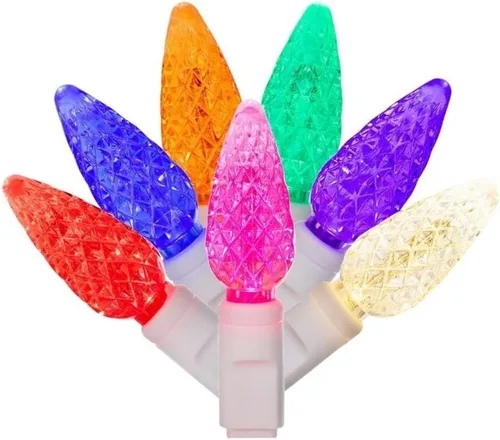 Miniatura 10 de Vickerman X4W8105PBG - Juego de 100 luces LED C6 EC con cable blanco, 4 pulgadas x 34 pies, color blanco frío