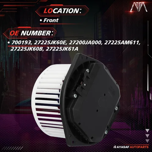 Miniatura 2 de 700193 Conjunto de motor de soplador HVAC para Nissan 350Z/370Z/Altima/Pathfinder/Murano/GT-R, para Infiniti EX FX G Q QX JX M Series