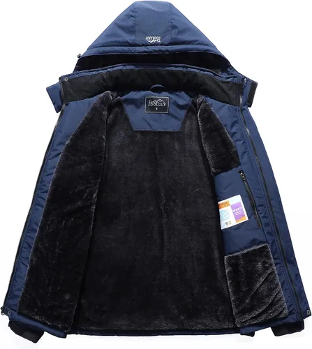 Miniatura 3 de Pooluly - Chaqueta impermeable de invierno, esquí, snowboard, para hombre, con capucha, rompevientos.