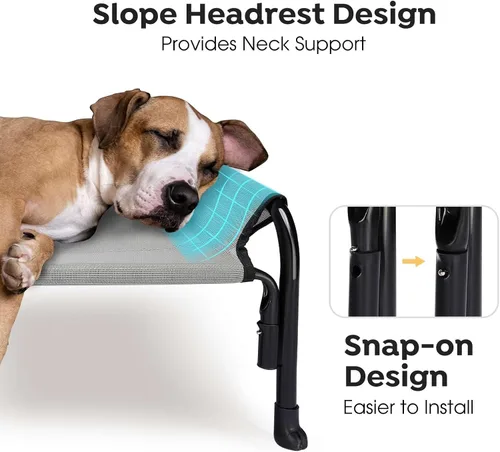 Miniatura 2 de Veehoo Cama Elevada para Perros al Aire Libre, Cuna Elevada para Perros Grandes, Cama de Hamaca para Mascotas Lavable y Resistente al Agua