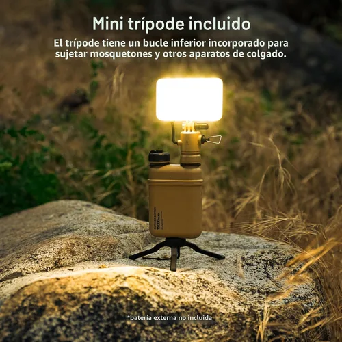 Miniatura 9 de ELECOM NESTOUT - Linterna de panel LED para acampar al aire libre con mini trípode, luz LED regulable alimentada por USB, resistente al agua y polvo