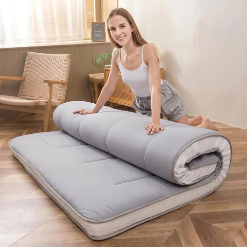 Miniatura 10 de MAXYOYO Colchón tipo futón King de espuma, cubrecolchón de cama, colchón de suelo japonés, colchón plegable, colchón de futón, almohadilla de cama