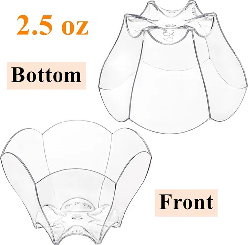 Miniatura 4 de Tebery Paquete de 100 mini tazas de postre Parfaits con 100 cucharas, cuenco pequeño transparente de 2.5 onzas para probar postres de fiesta