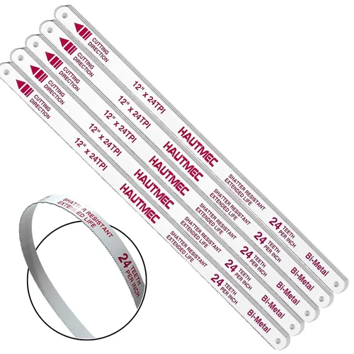 Miniatura 12 de HAUTMEC Juego de hojas de sierra para metales de 10" 18, 24 y 32 TPI – Juego de 12 hojas de repuesto bimetálicas con dientes de acero de alta