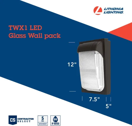 Miniatura 5 de Lithonia Lighting Mini Lámpara LED de Pared de 7.5", Luminaria Exterior, Luz de Pared para Edificios, Sensor de Anochecer a Amanecer, Blanco Frío 2