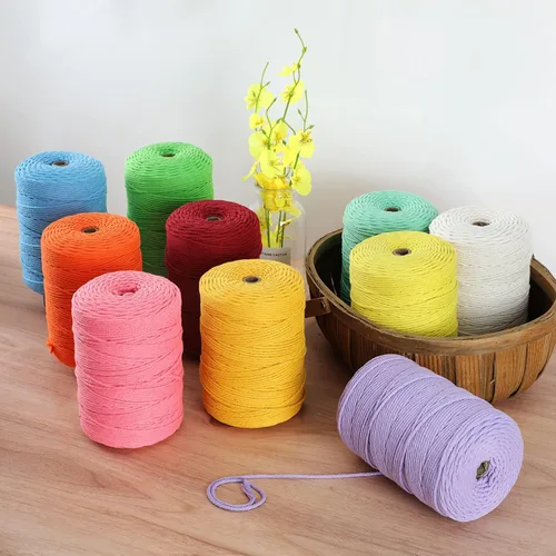 Miniatura 4 de Cordón de macramé de 0.118 in x 328 yardas Cuerda de macramé 100% algodón natural Cuerda de algodón trenzado de 4 hebras para manualidades, Gris