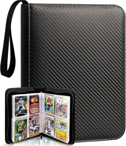 Miniatura 18 de Carpeta de 900 tarjetas en color azul teja con 9 bolsillos, material de PU duradero e impermeable, libre de ácidos, adecuada para todas las tamaños