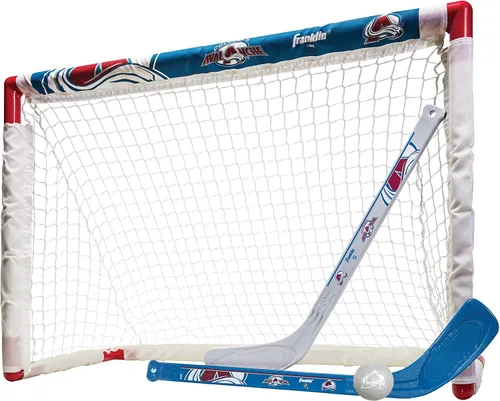 Miniatura 11 de Franklin Sports NHL - Juego de mini hockey para niños, portería de hockey sobre rodilla, pelota + 2 palos, juego de juguetes para interiores