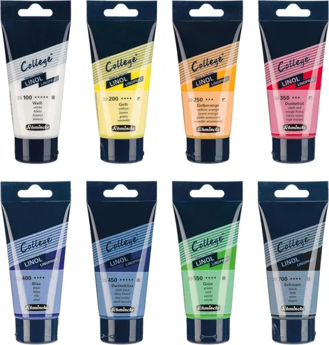 Miniatura 2 de Schmincke - College® Linol, set de impresión de lino con tubos de 8 x 2.5 fl oz, 84 708 097, tintas de impresión de lino de artista en calidad