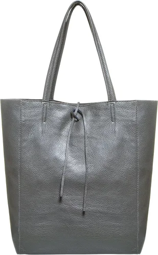 Bolso de mano italiano de piel auténtica para mujer, con cremallera, grande, alto, suave, sin forro, para compras, trabajo, viajes