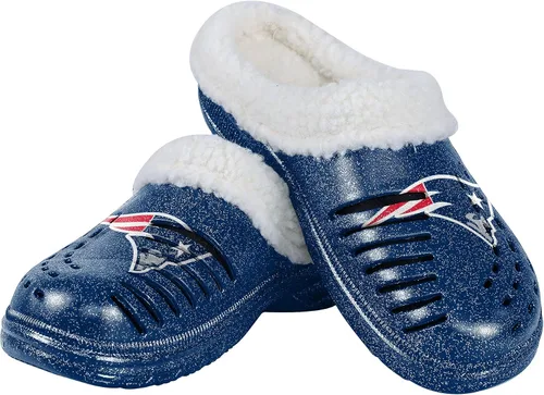 Miniatura 8 de FOCO - Zuecos con logotipo del equipo de la NFL para mujer, forro de sherpa y brillo