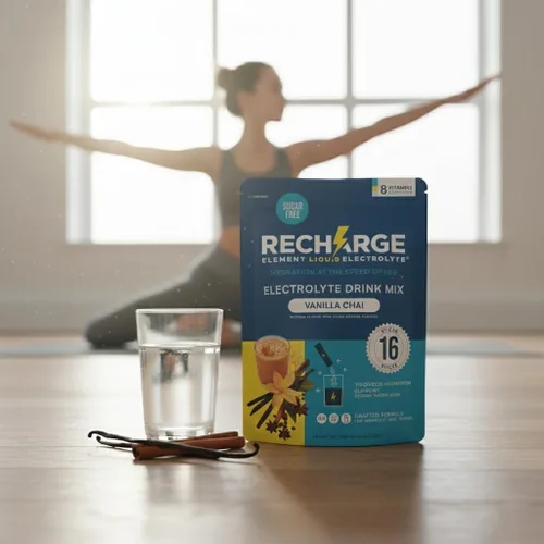 Miniatura 4 de Recharge Element Liquid Electrolyte® Hydration Boost Formula-Vanilla Chai Paquetes de Polvo de Electrolitos Mezcla de bebida sin azúcar, apta