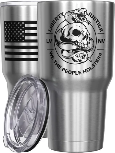 Miniatura 26 de We The People Holsters - Momma Bear - Vaso de café - Taza de viaje de café con bandera americana - Vaso grabado - Vaso termo doble - 30 onzas