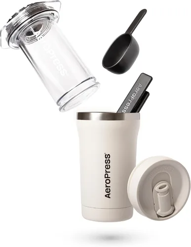 Miniatura 3 de AeroPress Go Plus, Kit pequeño de cafetera portátil, para viajes, camping y oficina, Prensa francesa todo en uno, Hervidor manual estilo prensa Crema