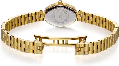 Miniatura 3 de BERNY Relojes dorados para mujer, delicado reloj de cuarzo para mujer, estilo vintage, cobre, con forma de espejo, movimiento de cuarzo japonés