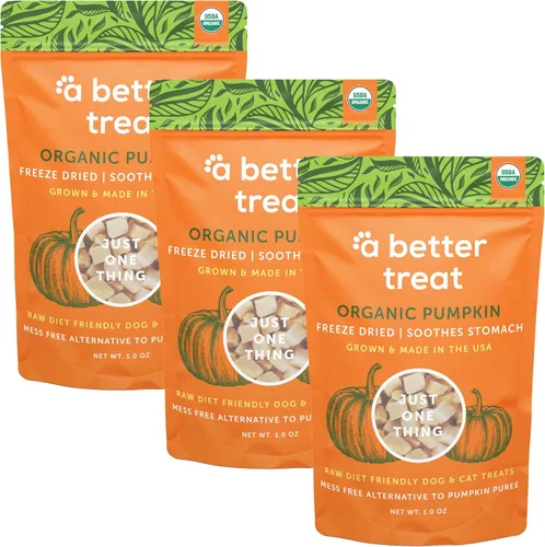 Miniatura 7 de A Better Treat – Golosinas liofilizadas orgánicas de calabaza para perros y gatos, orgánicas, ingrediente único Natural, saludable, apto