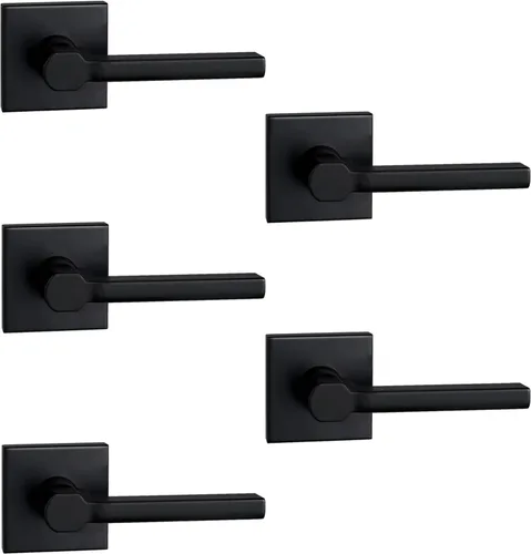Miniatura 8 de NEWBANG Palanca de puerta de cama/baño para privacidad Baño e interior Manija de cerradura de puerta en negro mate envejecido, HD1601-DB-BK-1P