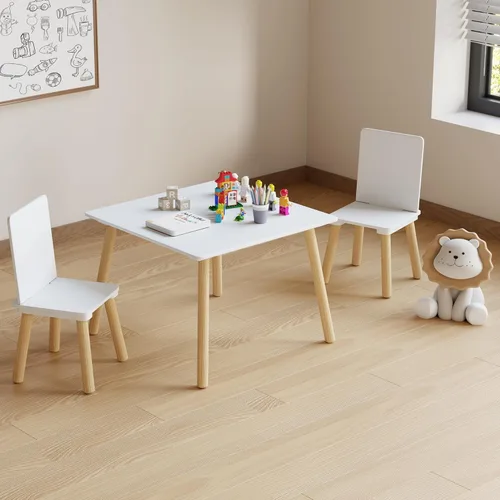 Miniatura 7 de Juego de mesa y 2 sillas para niños, 3 piezas juego de mesa y silla para niños, juegos de mesa y sillas para niños, mesa de juego para niños