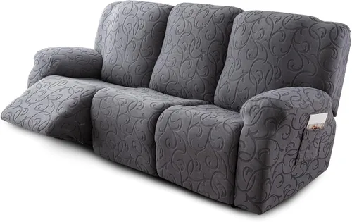 Fundas para Sofá Reclinable Seccional Funda de Sofá para Sofá Reclinable de 3 Asientos, 5 Piezas Funda Elástica para Sofá de 3 Cojines Reclinable,