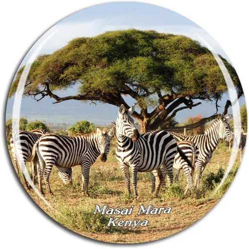 Kenia Masai Mara Zebras Safari Frigorífico Imán 3D Cristal Turístico Ciudad Viaje Recuerdo Colección Regalo Fuerte Etiqueta Adhesiva Refrigerador