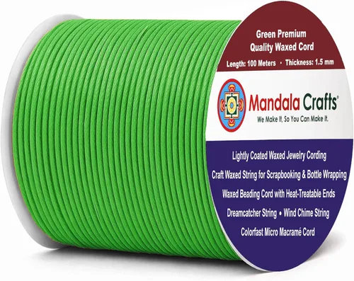 Miniatura 90 de Cuerda Mandala Crafts 0.03 pulgadas 109 yardas para hacer joyería, artesanía, macramé, cuerda de algodón encerado Negro