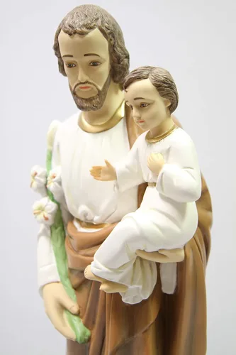 Miniatura 5 de Vittoria Collection Escultura de estatua religiosa católica de San José con el Santo Niño Jesús de 25.5 pulgadas, hecha en Italia