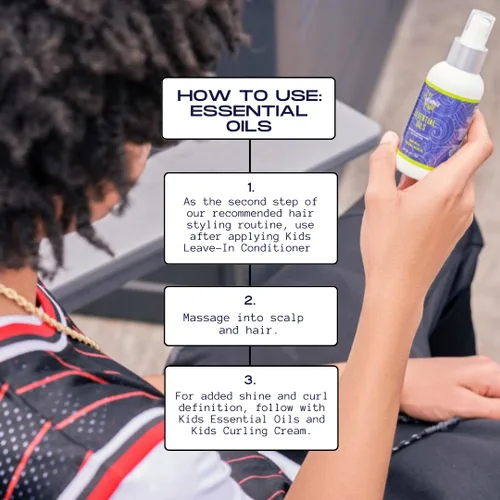 Miniatura 5 de YOUNG KING HAIR CARE Aceites esenciales para niños Nutre y fortalece los rizos naturales A base de plantas y sin daños 4 onzas